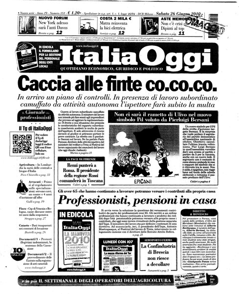 Italia oggi : quotidiano di economia finanza e politica